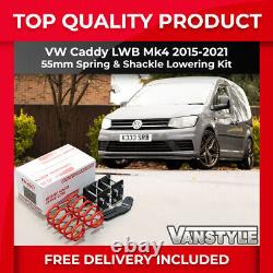 Fits Vw Caddy Lwb Mk4 15-21 V-maxx Sport 55mm Front Rear Lowering Spring Shackle