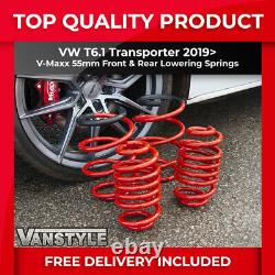 Fits Vw T6.1 Transporter 2019 V-maxx 55mm Sports Lowering Coil Springs Set Kit