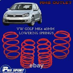 ProSport 40mm Lowering Springs for VW Golf Mk6 Lifetime Warranty 120801